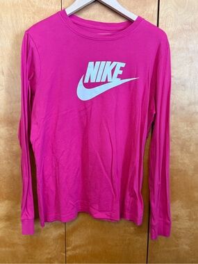 Nike Long Sleeve Logo Shirt Women XL Pink